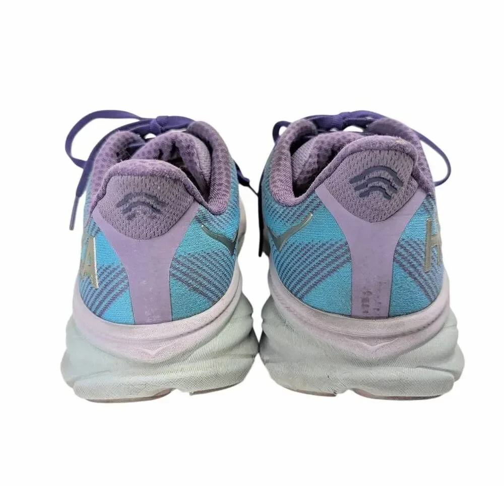 Hoka Clifton 9 Purple & Blue athletic active running shoes womens 8.5